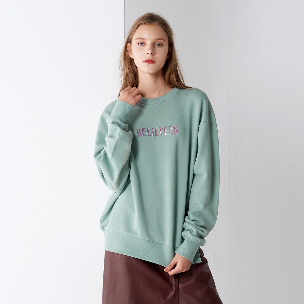 핀블랙(PINBLACK) BELIEVERS MTM T-SHIRTS MINT
