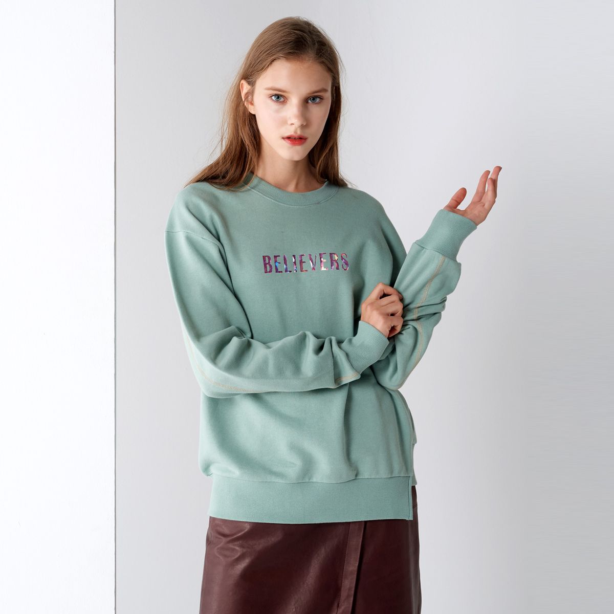 핀블랙(PINBLACK) BELIEVERS MTM T-SHIRTS MINT