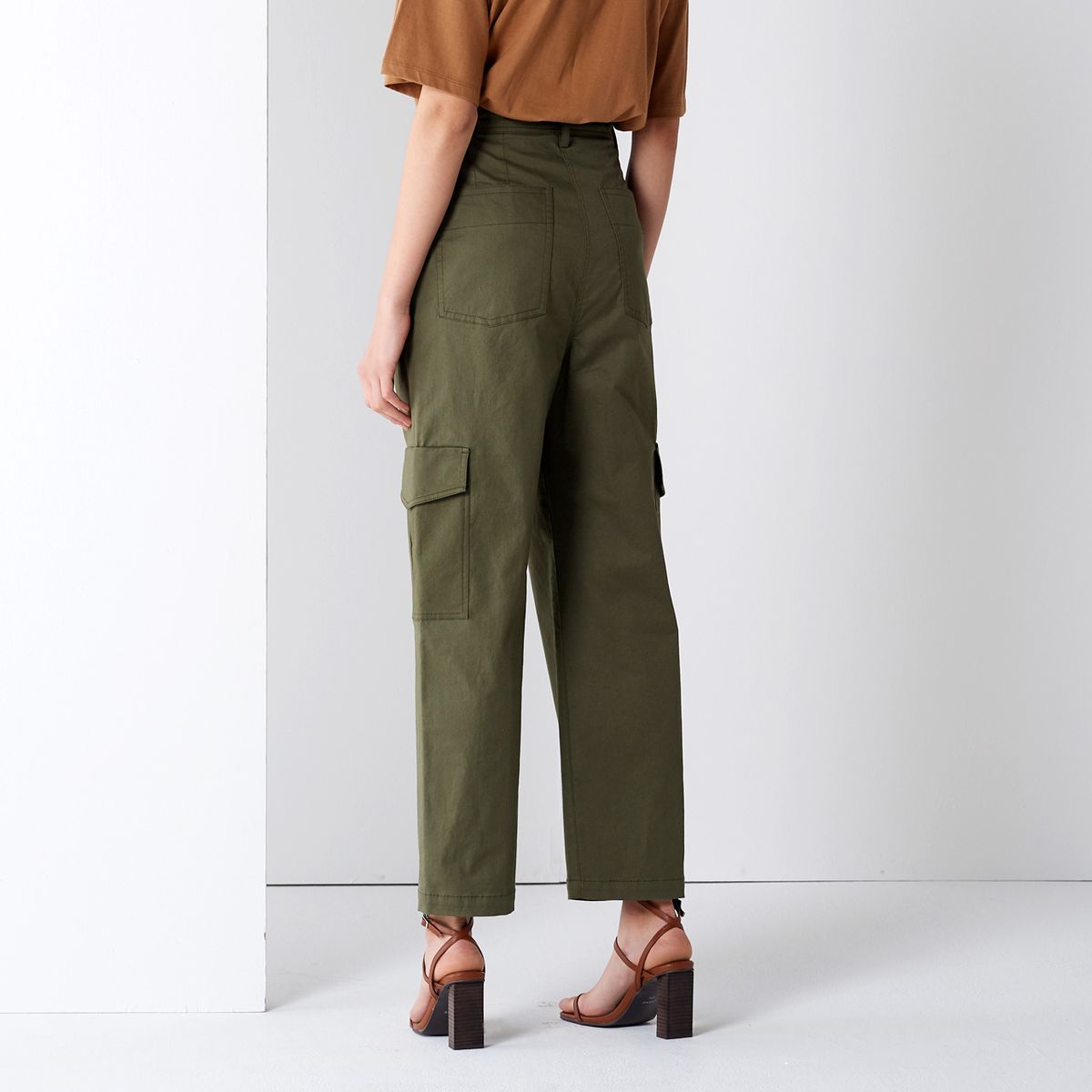 핀블랙(PINBLACK) COTTON CARGO PANTS KHAKI