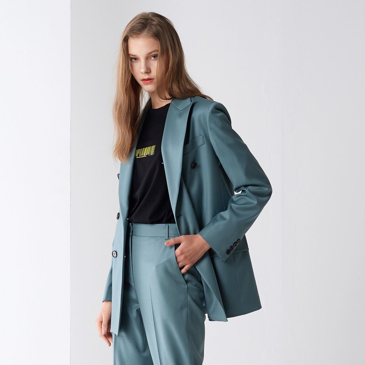 핀블랙(PINBLACK) DOUBLE SET-UP JACKET BLUE