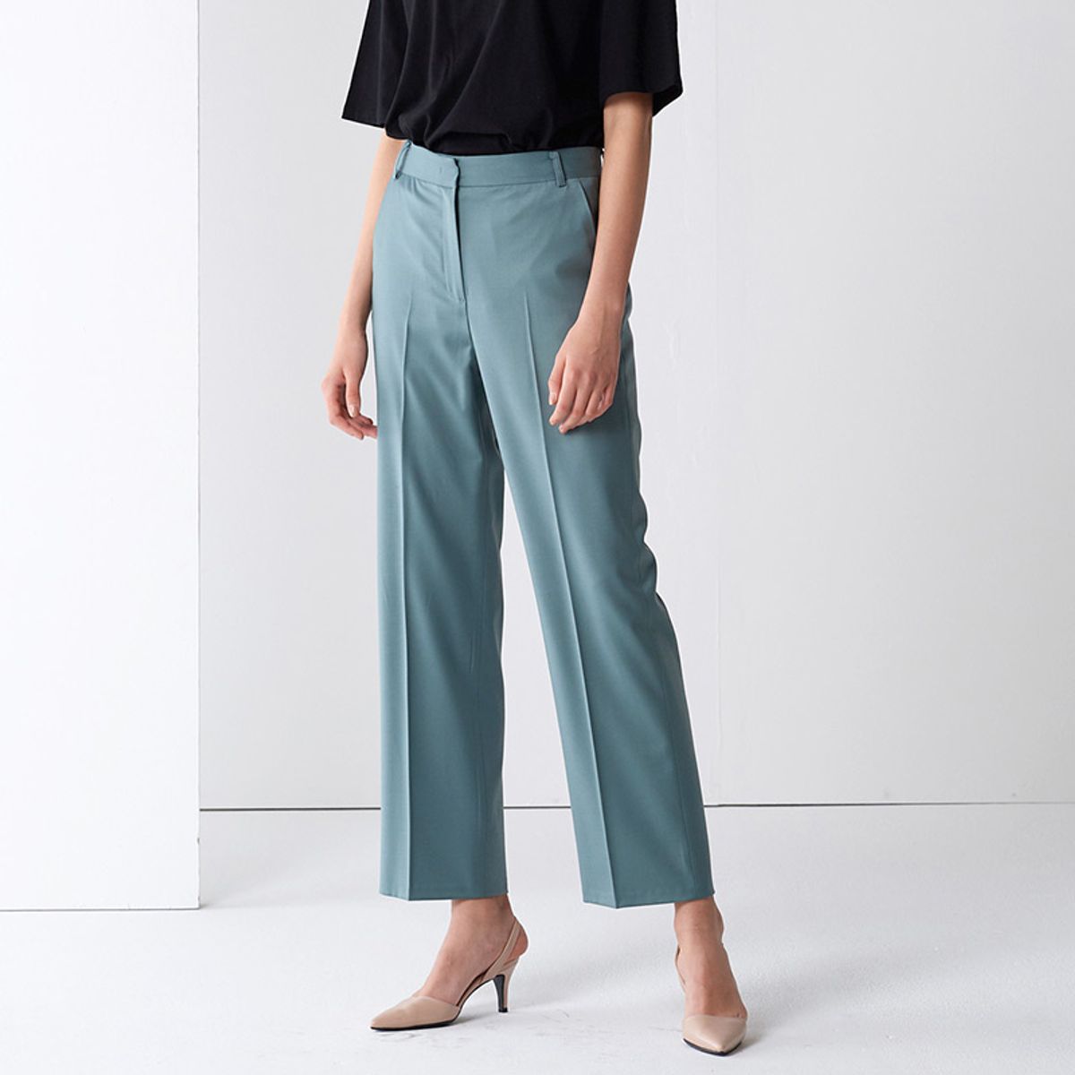 핀블랙(PINBLACK) STRAIGHT SET-UP PANTS BLUE