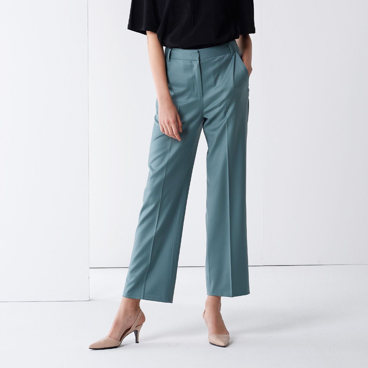 핀블랙(PINBLACK) STRAIGHT SET-UP PANTS BLUE