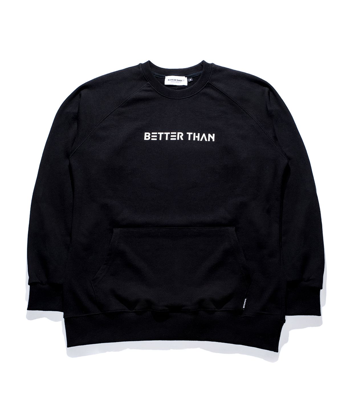 베러댄88(BETTERTHAN88) 에버그레이스 오버핏 포켓 맨투맨 밴타블랙
