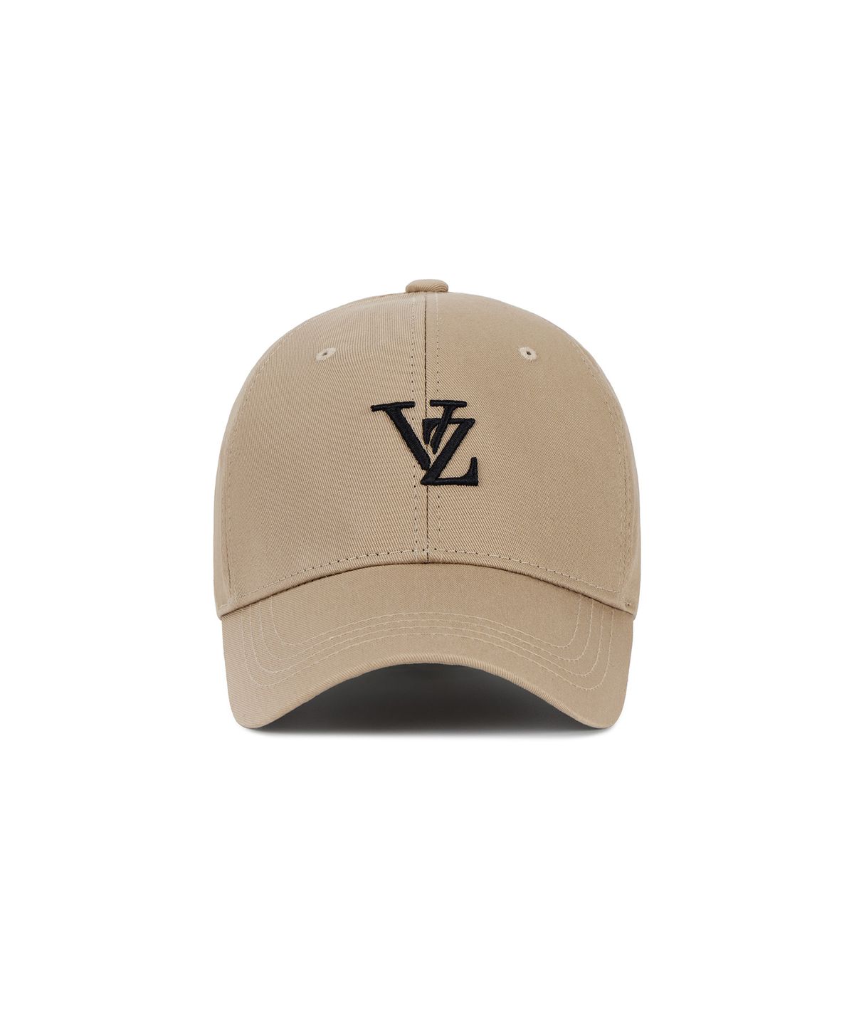 바잘(VARZAR) [Unisex] 3D 모노그램 로고 오버핏 볼캡 베이지