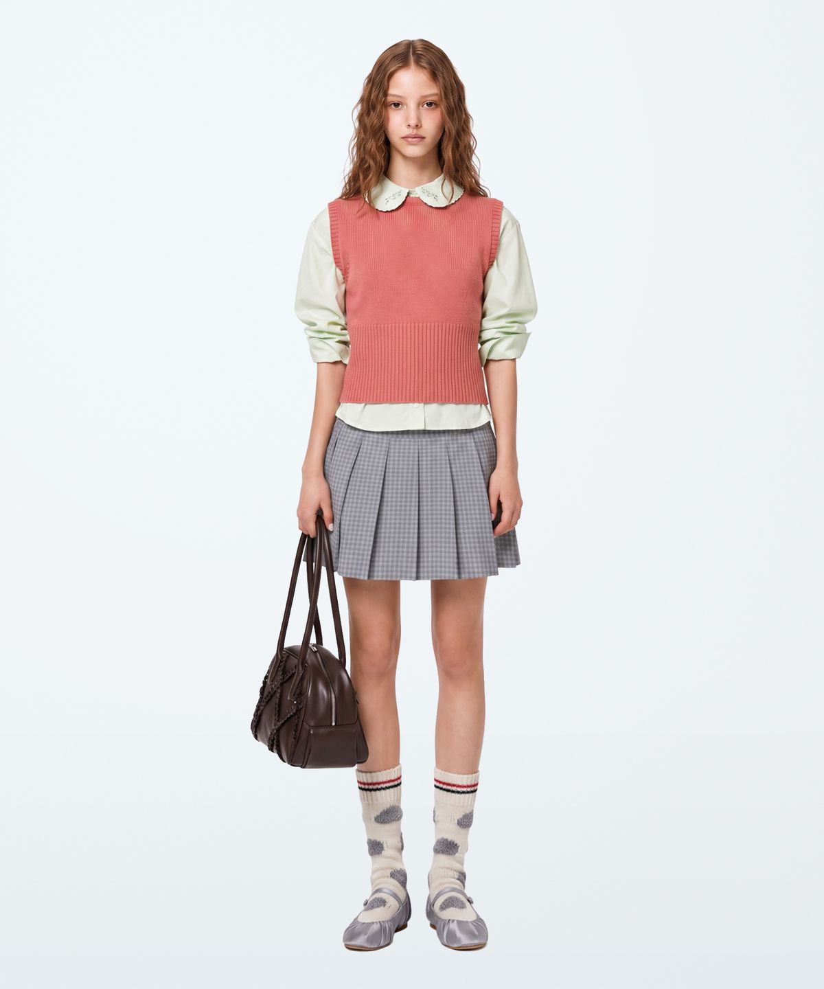 아파트먼트(APARTMENT) (W) CREAM SKIRT - GRAY