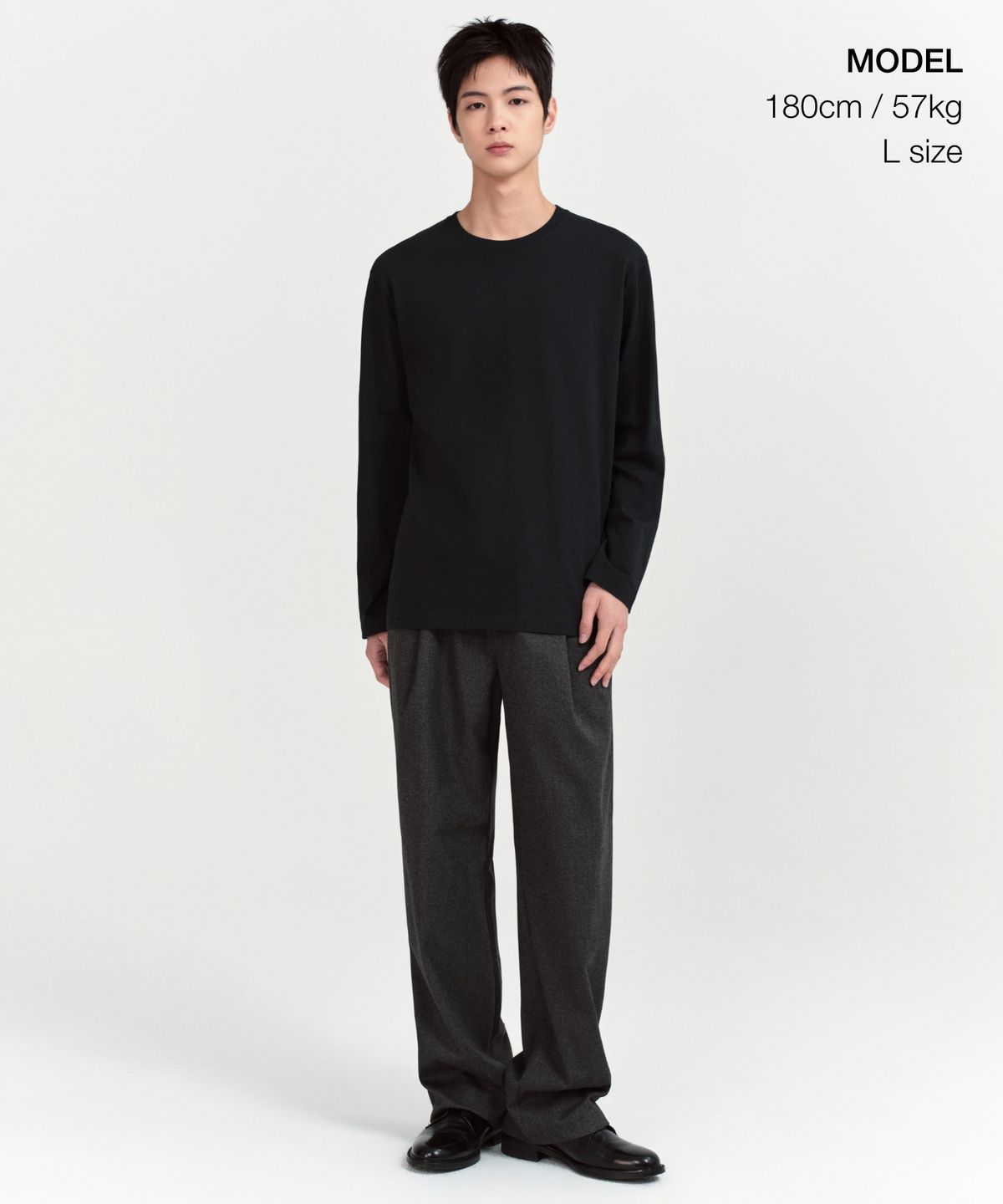 무신사 스탠다드(MUSINSA STANDARD) 베이식 긴소매 티셔츠 [블랙]