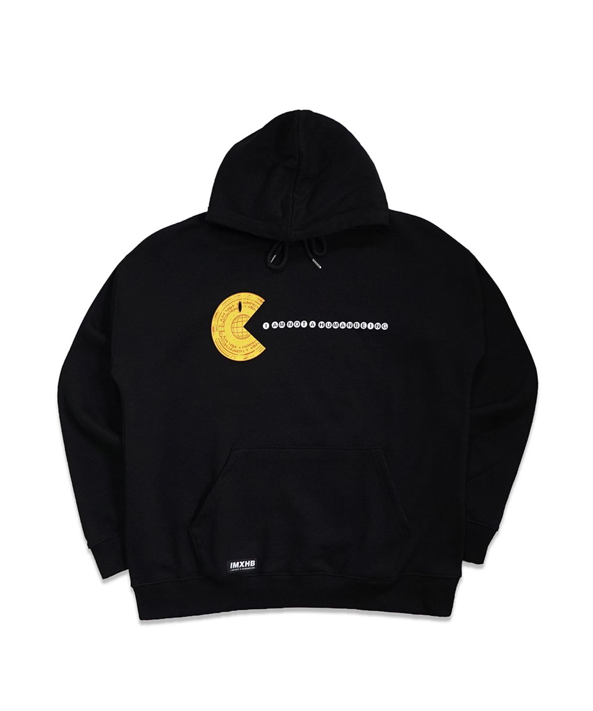아임낫어휴먼비잉(I AM NOT A HUMAN BEING) Pacman eat the Brand Hoody - Black