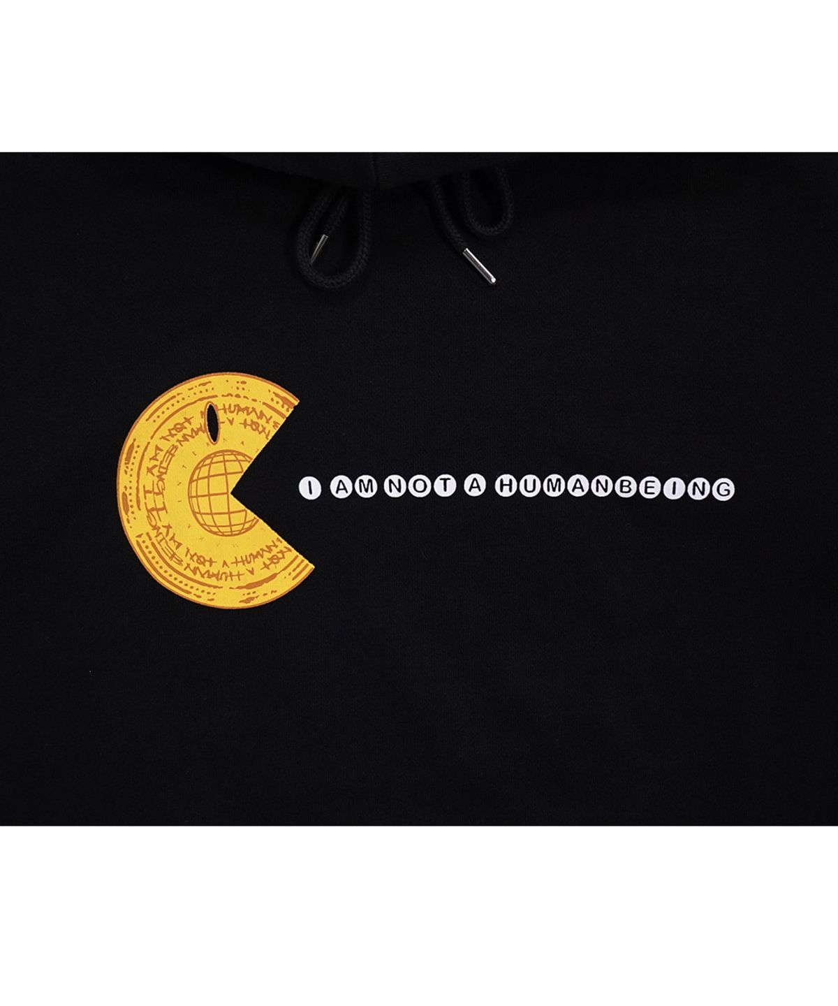 아임낫어휴먼비잉(I AM NOT A HUMAN BEING) Pacman eat the Brand Hoody - Black