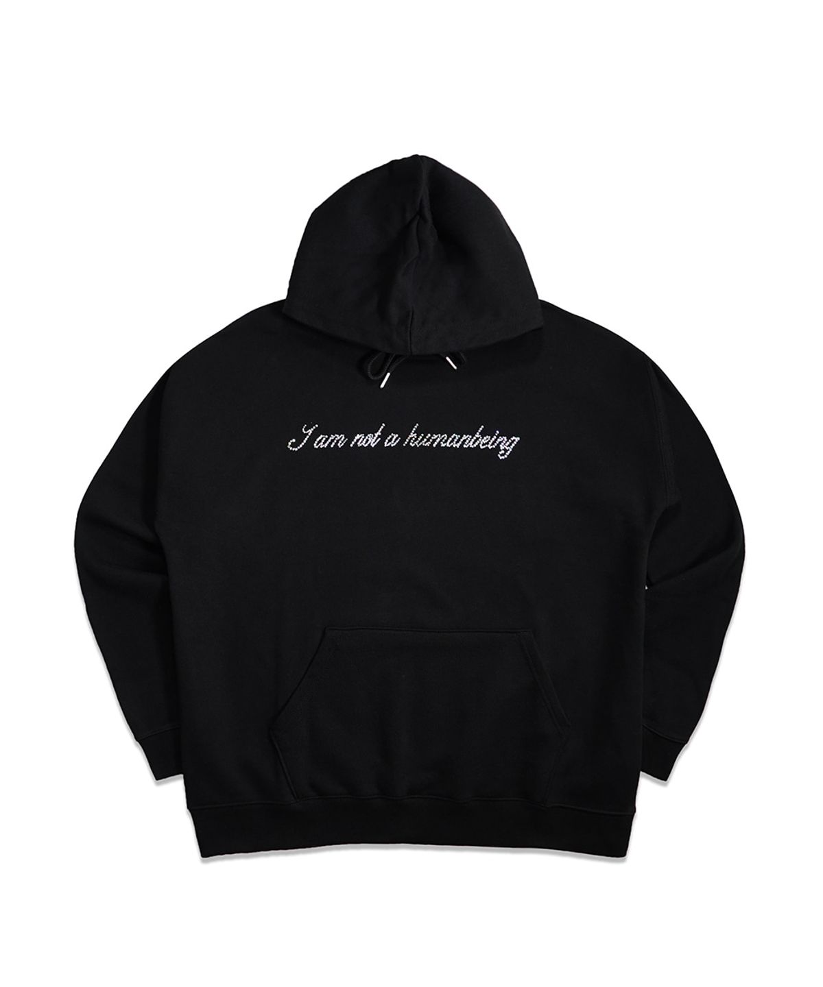 아임낫어휴먼비잉(I AM NOT A HUMAN BEING) Rhinestone Hoody - Black