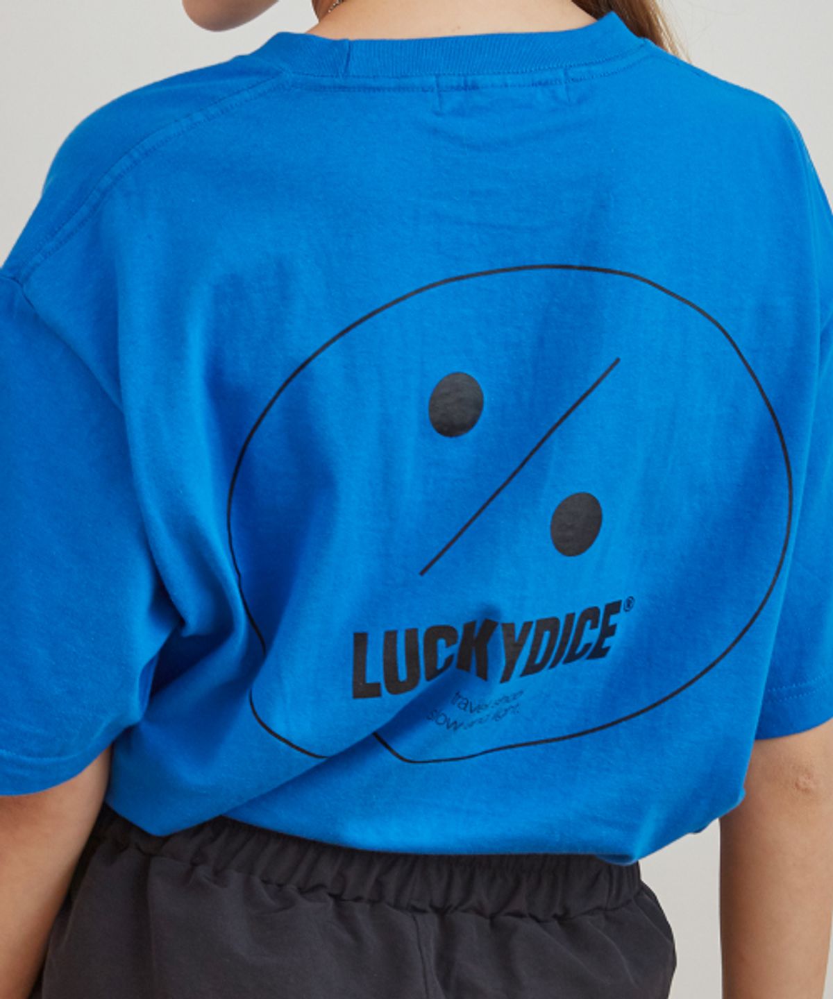 럭키다이스(LUCKYDICE) 트래블샵 티셔츠_블루(남여공용)