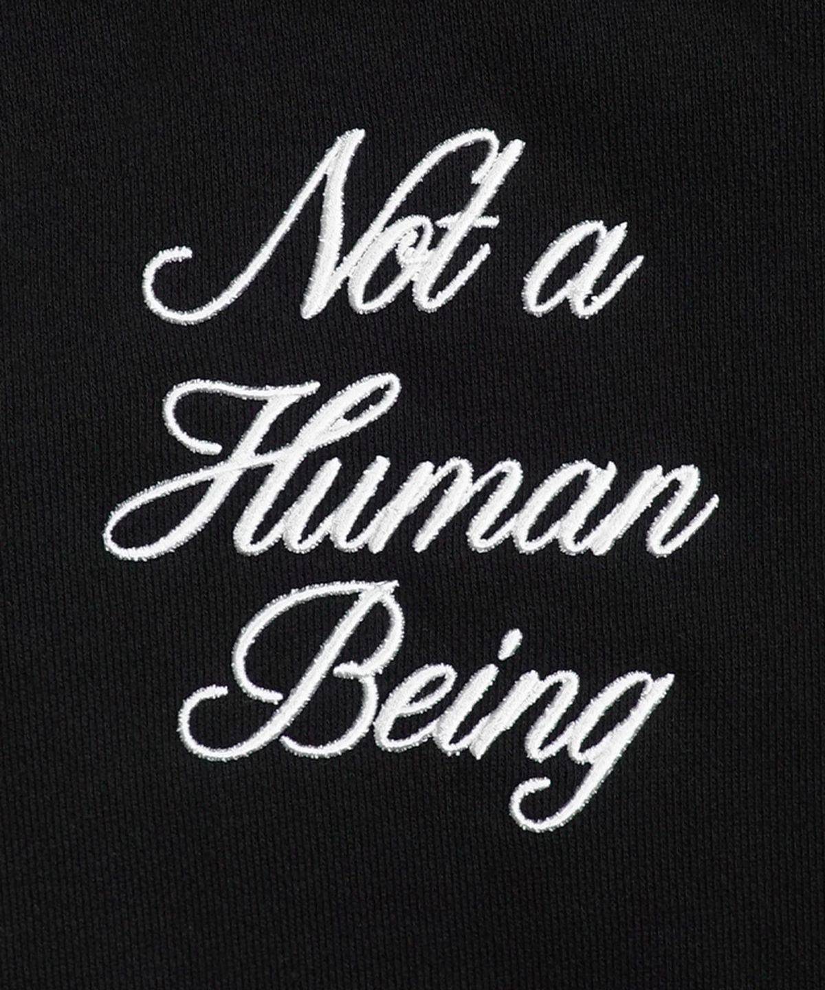아임낫어휴먼비잉(I AM NOT A HUMAN BEING) New Basic Script Crewneck Shirts - Black