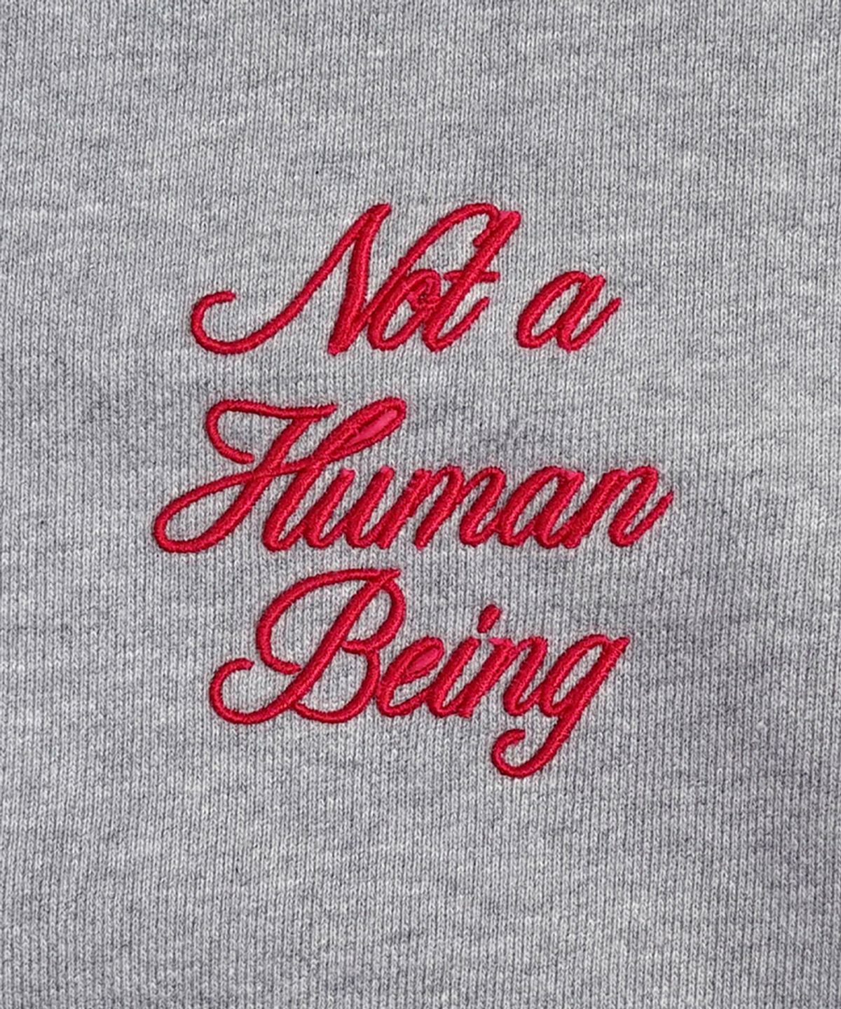아임낫어휴먼비잉(I AM NOT A HUMAN BEING) New Basic Script Crewneck Shirts - Grey