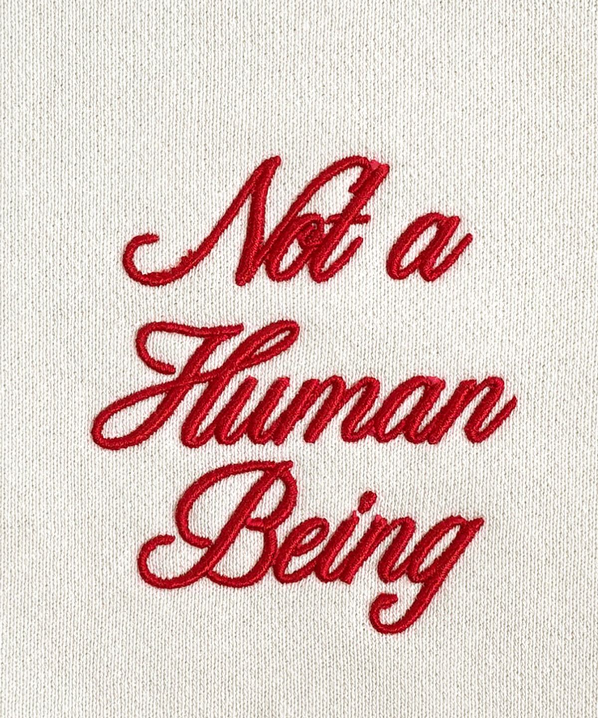 아임낫어휴먼비잉(I AM NOT A HUMAN BEING) New Basic Script Crewneck Shirts - Beige