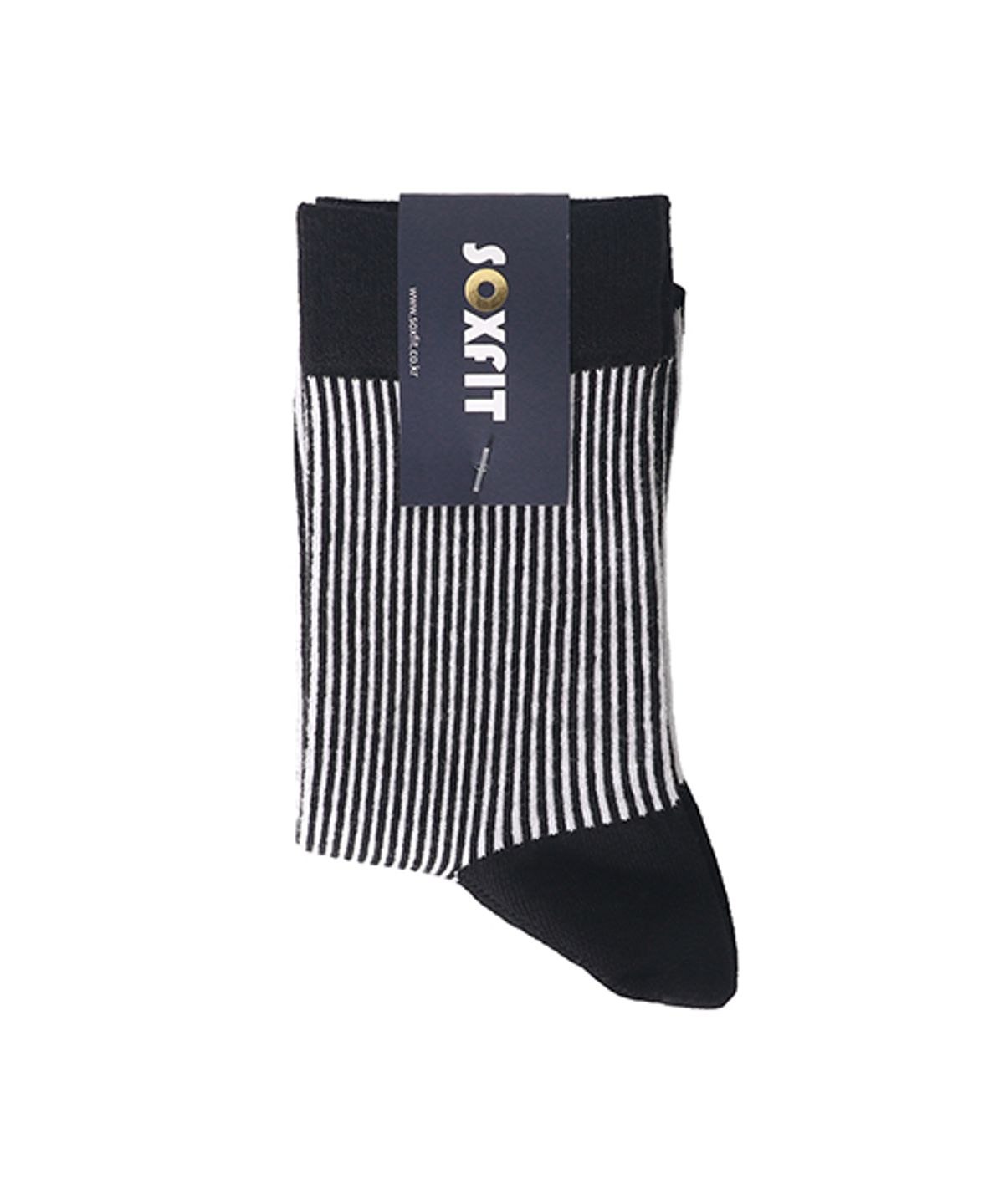 삭스핏(SOXFIT) 블랙 화이트 씬 스트라이프 삭스