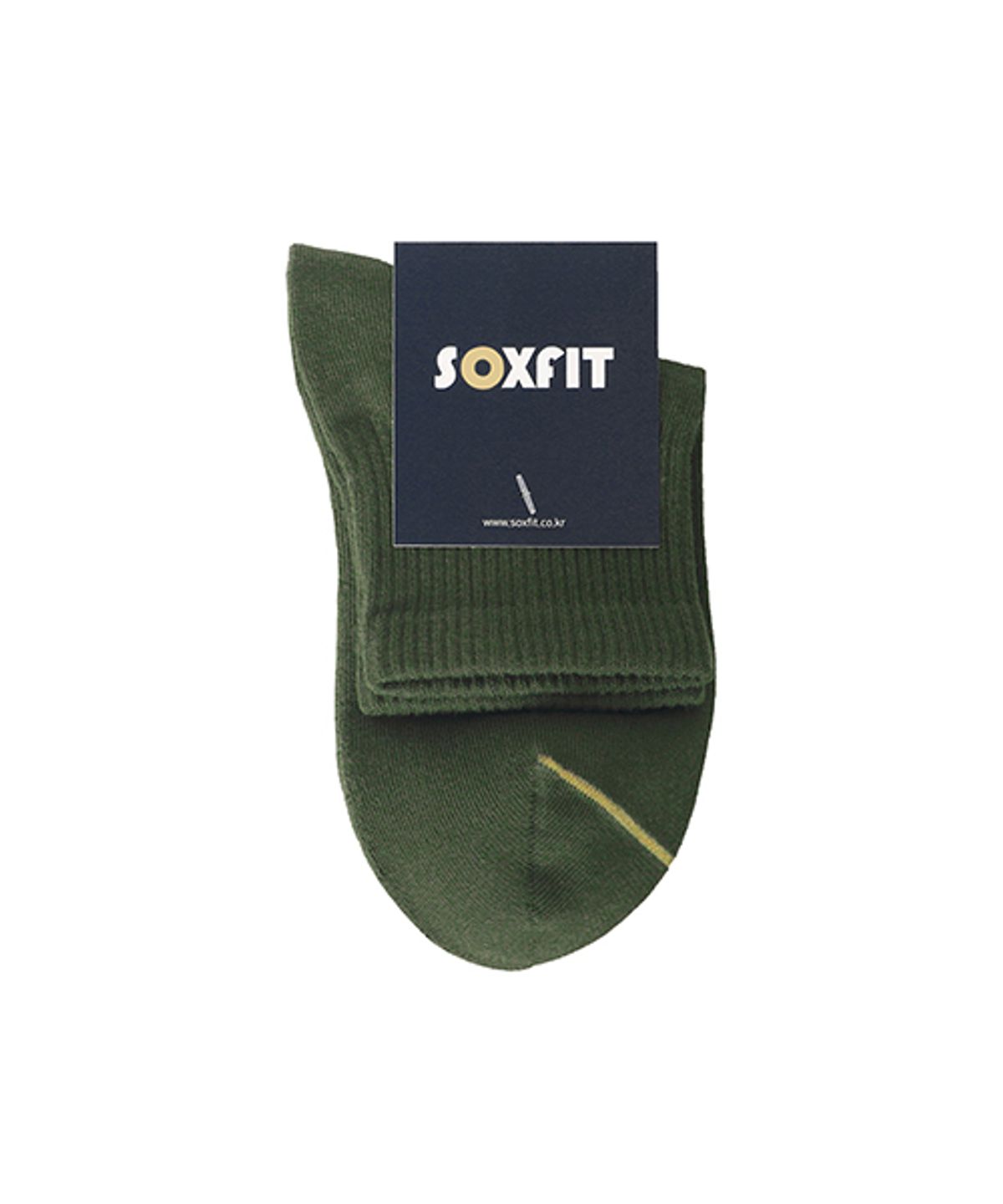 삭스핏(SOXFIT) 올리브 립 하프 니트 삭스