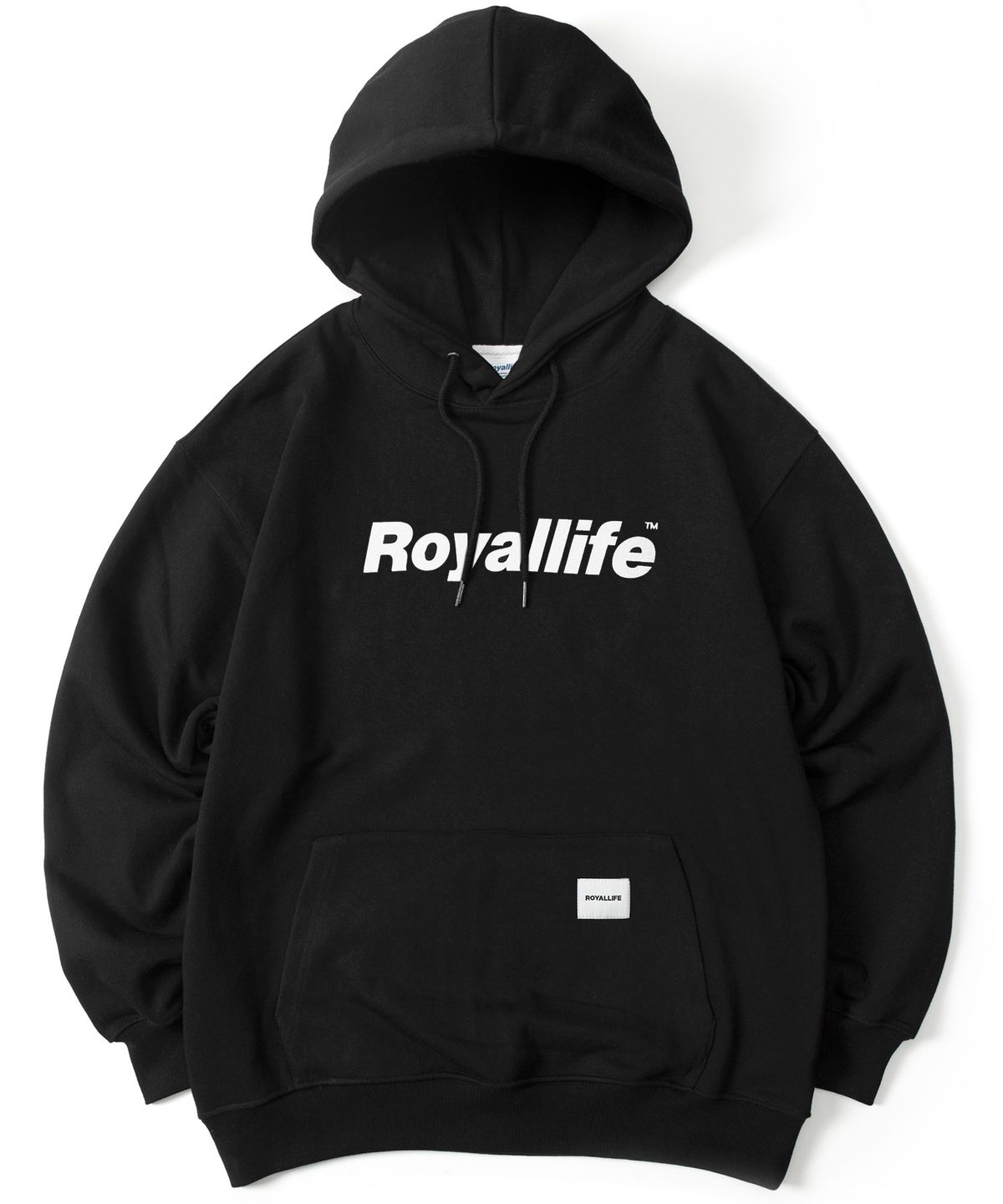 로얄라이프(ROYALLIFE) RLPH500 오리지널 로고 후드티 - 블랙