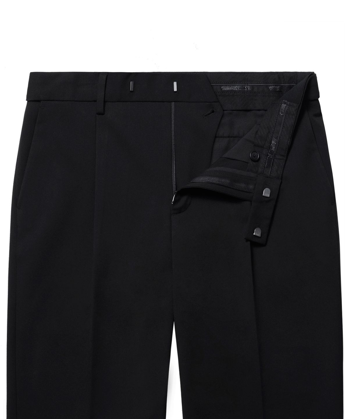 무신사 스탠다드(MUSINSA STANDARD) 캐롯 히든 밴딩 크롭 슬랙스 [블랙]