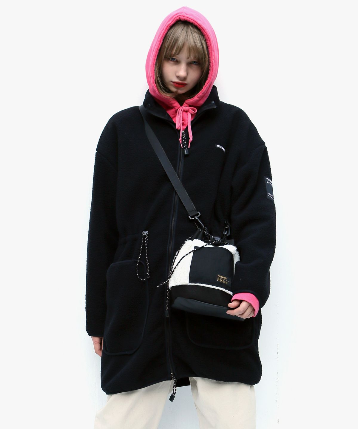 피스메이커(PIECE MAKER) FLEECE BOA LONG JACKET (BLACK)
