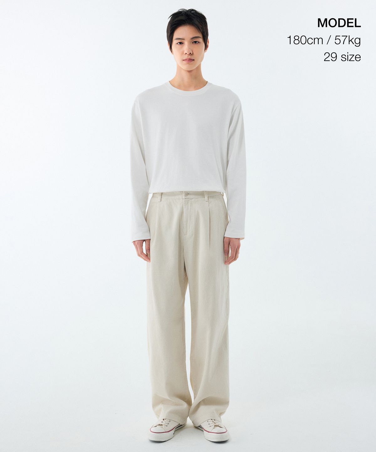 무신사 스탠다드(MUSINSA STANDARD) 와이드 코듀로이 팬츠 [크림]