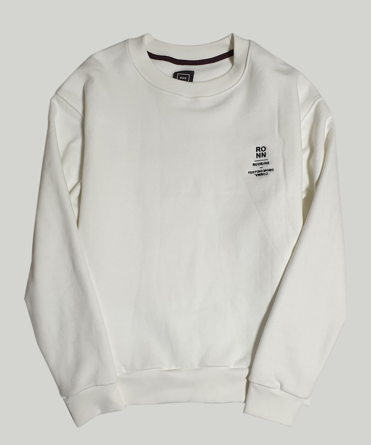 루오나인(RUONINE) 프린팅 기모맨투맨 HJM_WHITE(L)