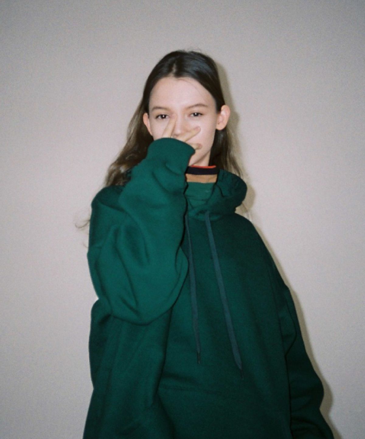 럭키다이스(LUCKYDICE) 헤비코튼 레트로 기모 후드티_딥그린(남녀공용)
