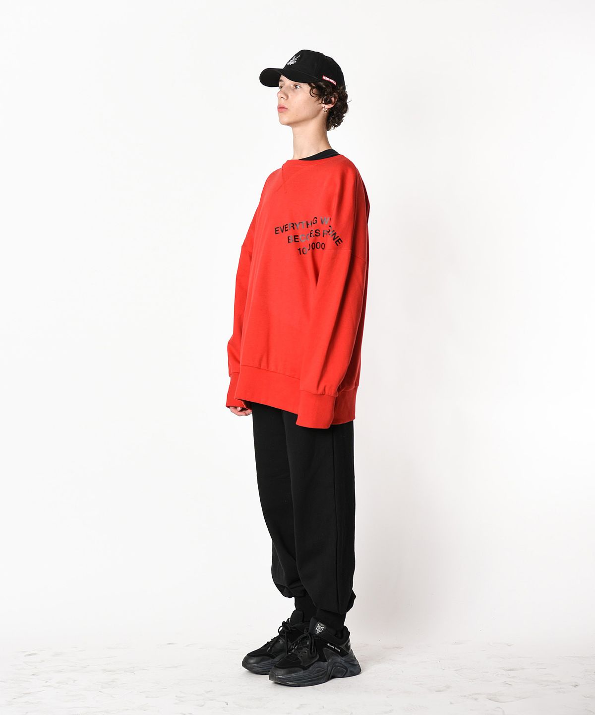 레이쿠(REIKU) rk reality overfit mtm black 오버핏 맨투맨