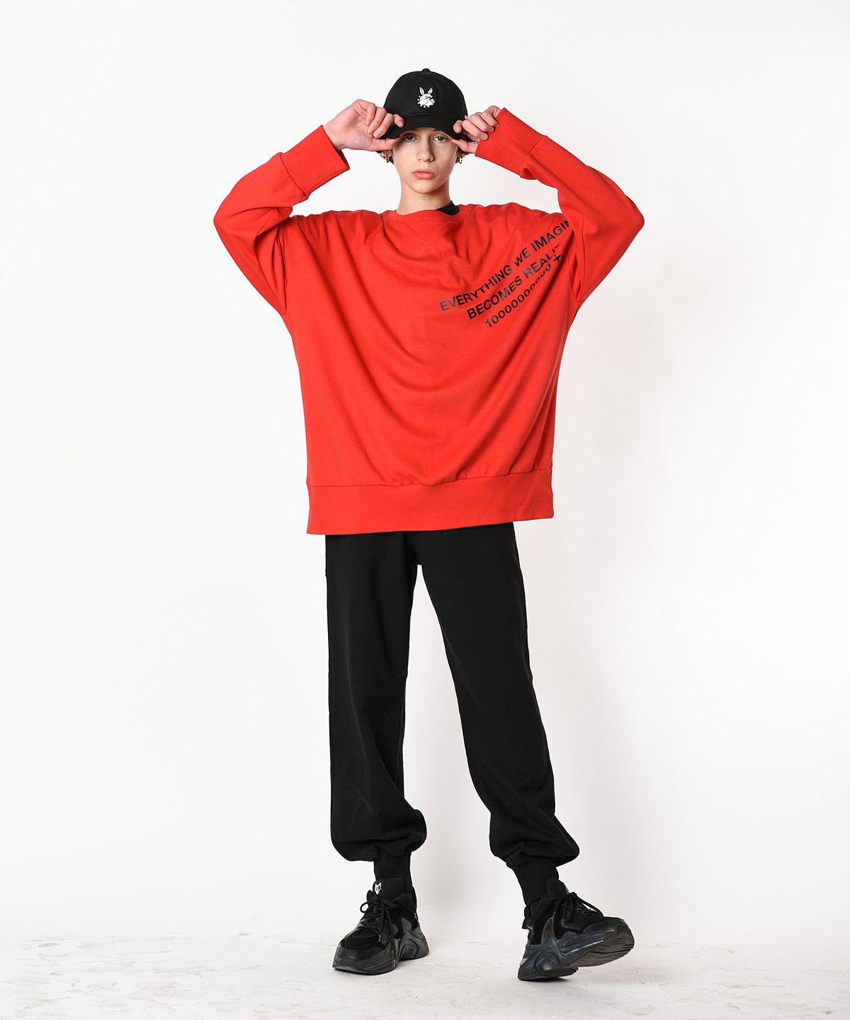 레이쿠(REIKU) rk reality overfit mtm red 오버핏 맨투맨