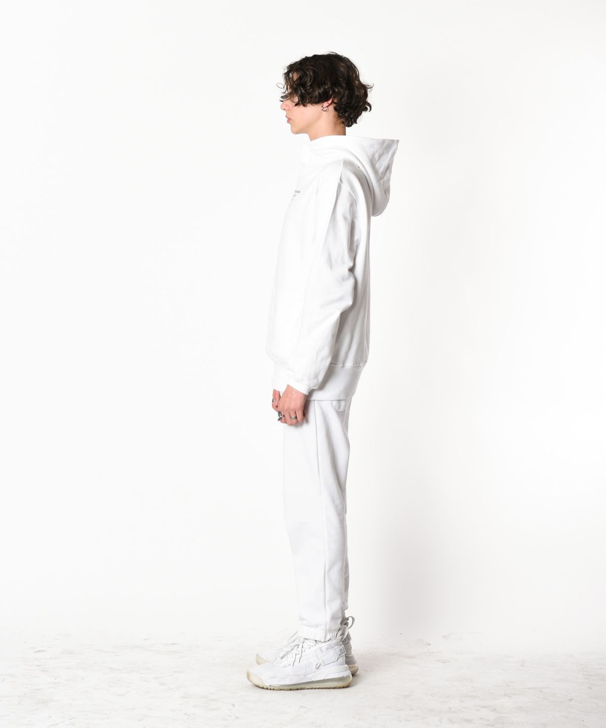 레이쿠(REIKU) rk imagine snap hoodie white  버튼 후드티