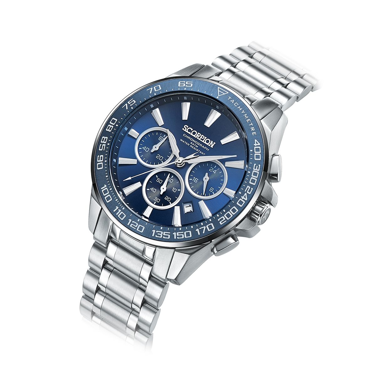 스콜피온(SCORPION) Alecto 크로노그래프 메탈시계 SP3340M-BU