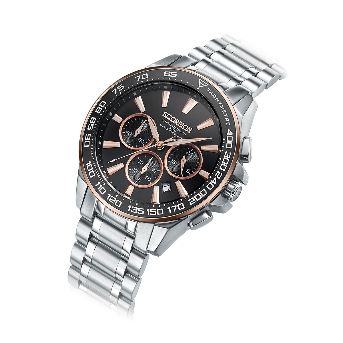 스콜피온(SCORPION) Alecto 크로노그래프 메탈시계 SP3340M-RBK