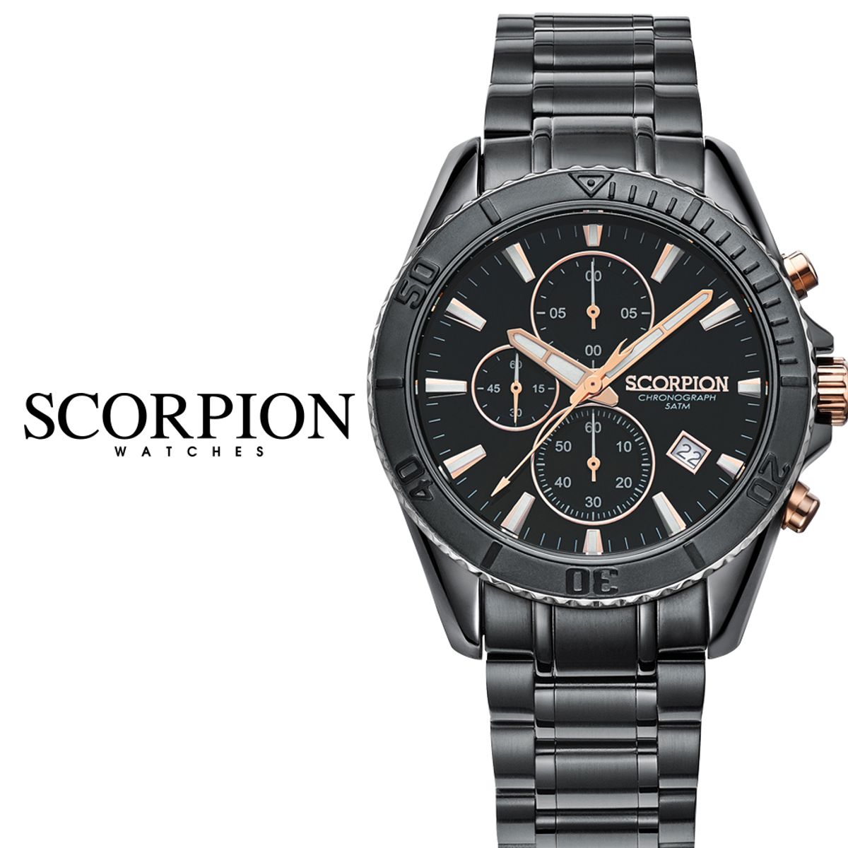 스콜피온(SCORPION) Amun 크로노그래프 메탈시계 SP3314M-GRG