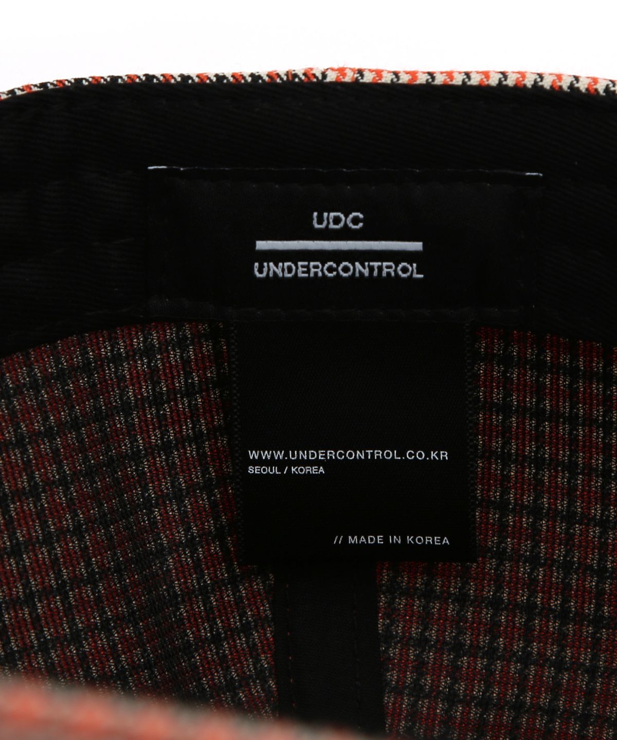 언더컨트롤(UNDERCONTROL) 체크 패턴 볼캡 MULTY HOUND / AUTHENTIC B B / ORANGE