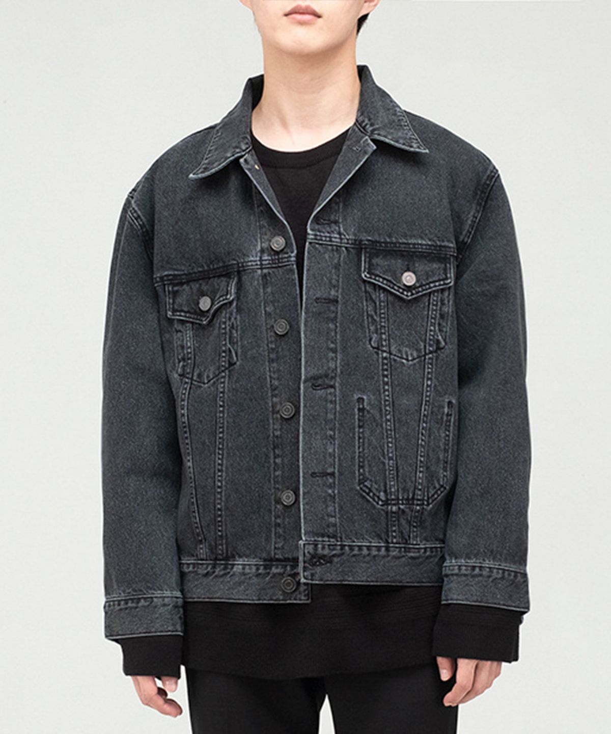 브랜디드(BRANDED) 2001 SLOW WORKER DENIM WASH JACKET [BLACK INDIGO]