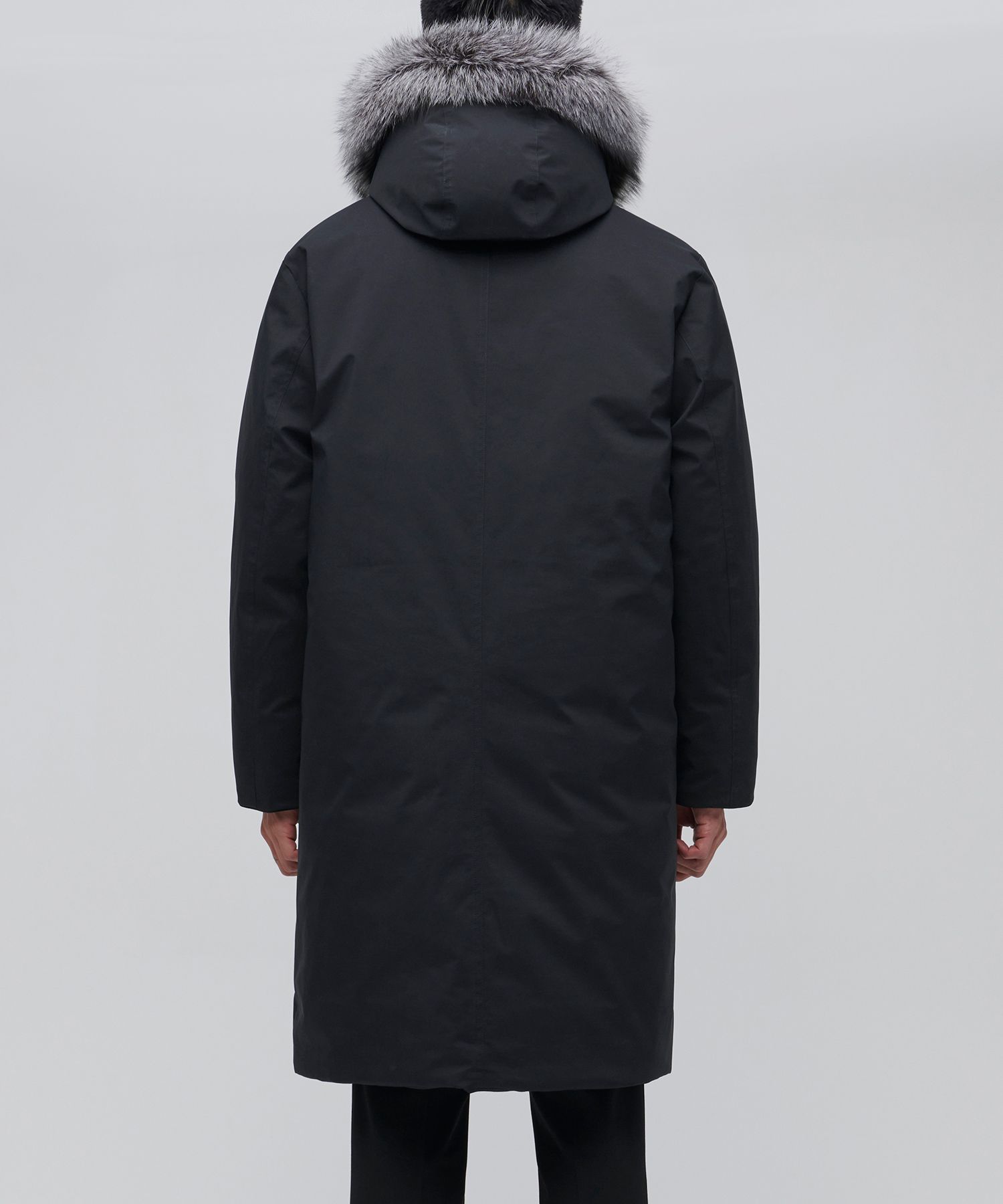 MUSINSA | MUSINSA STANDARD SILVER FOX LONG DOWN PARKA [BLACK]