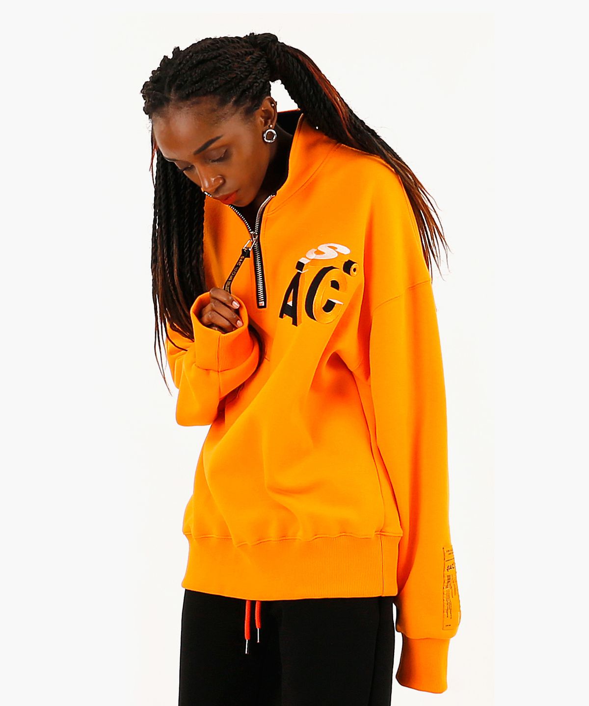 색 스튜디오(SAC STUDIO) QUARTER ZIP UP PULLOVER ORANGE