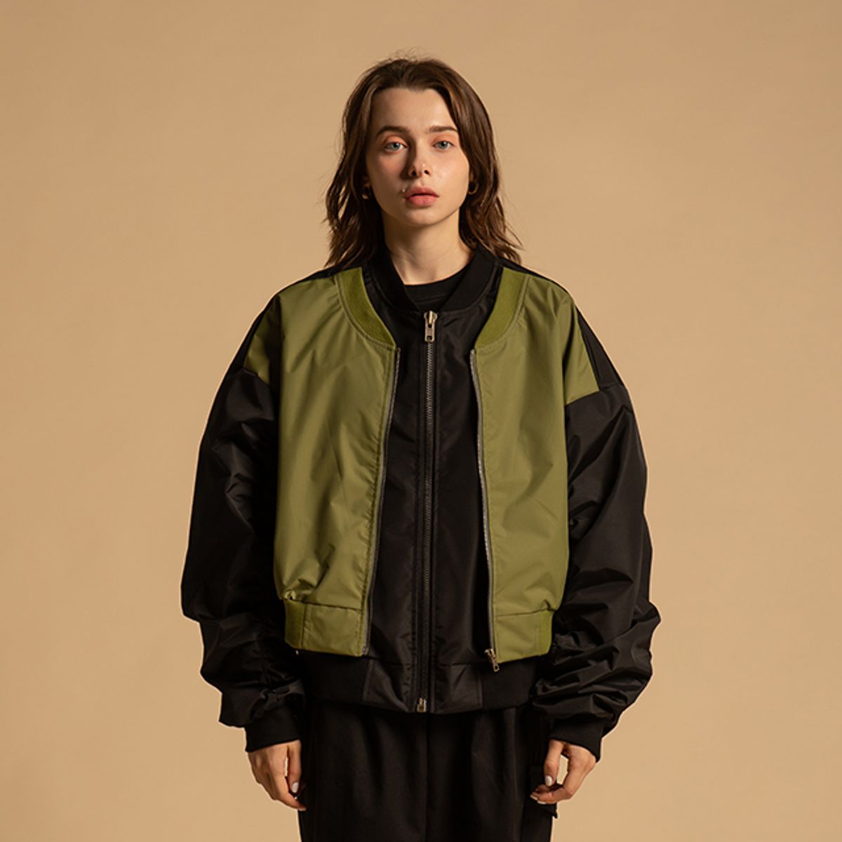 라온(RA_ON) Two zipper flight Jumper (KA)
