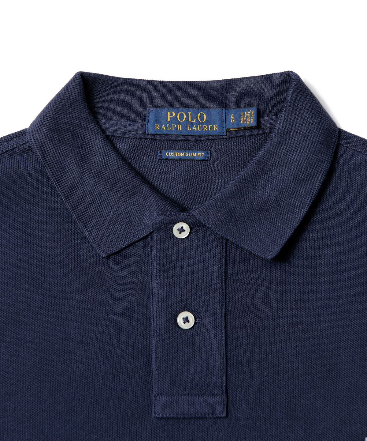 폴로 랄프 로렌(POLO RALPH LAUREN) 커스텀 슬림핏 메시 폴로 셔츠 - 네이비
