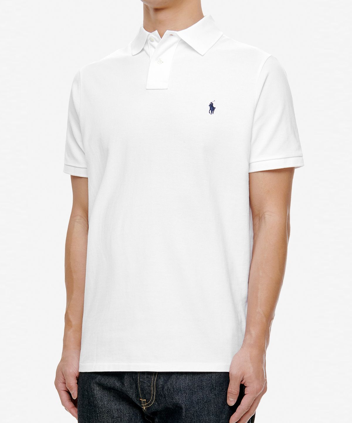 폴로 랄프 로렌(POLO RALPH LAUREN) 커스텀 슬림 핏 메시 폴로 - 화이트