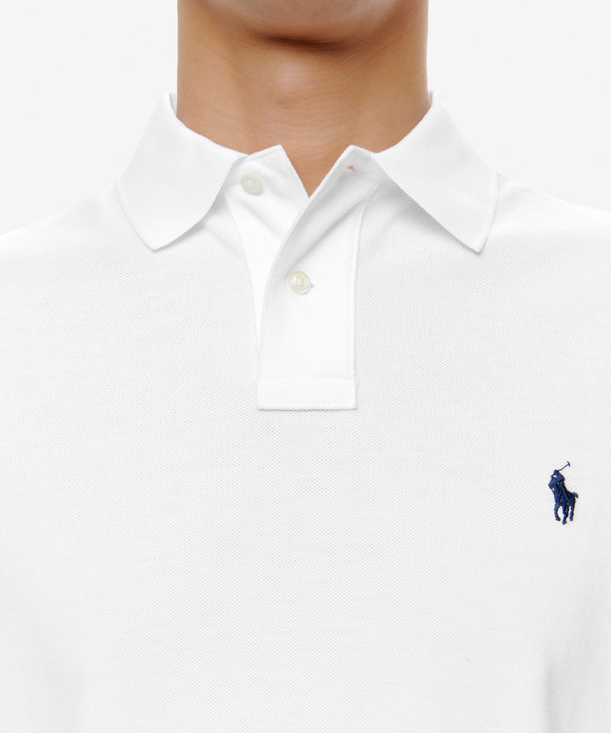 폴로 랄프 로렌(POLO RALPH LAUREN) 커스텀 슬림 핏 메시 폴로 - 화이트