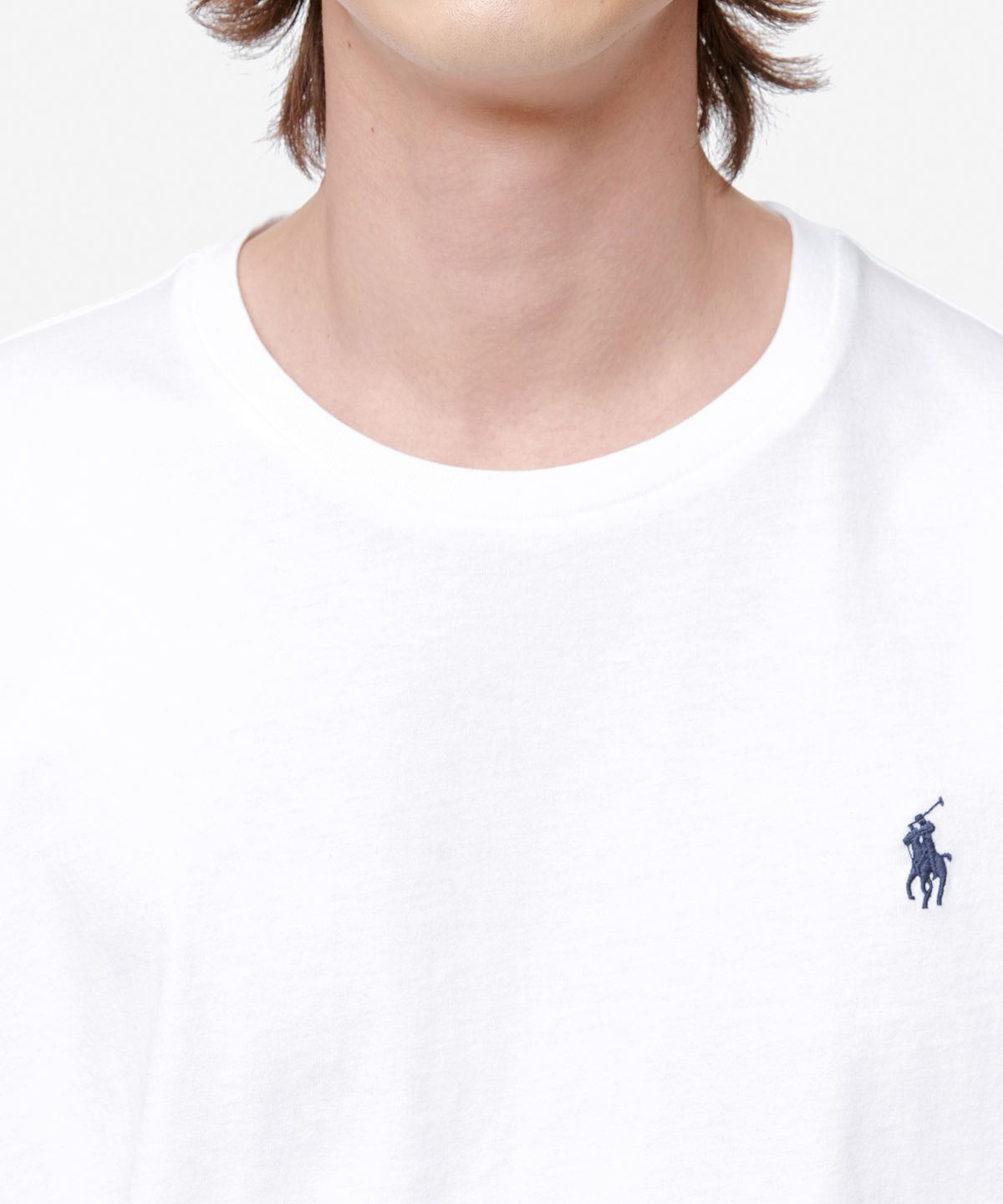 폴로 랄프 로렌(POLO RALPH LAUREN) 커스텀 슬림 핏 코튼 티셔츠 - 화이트