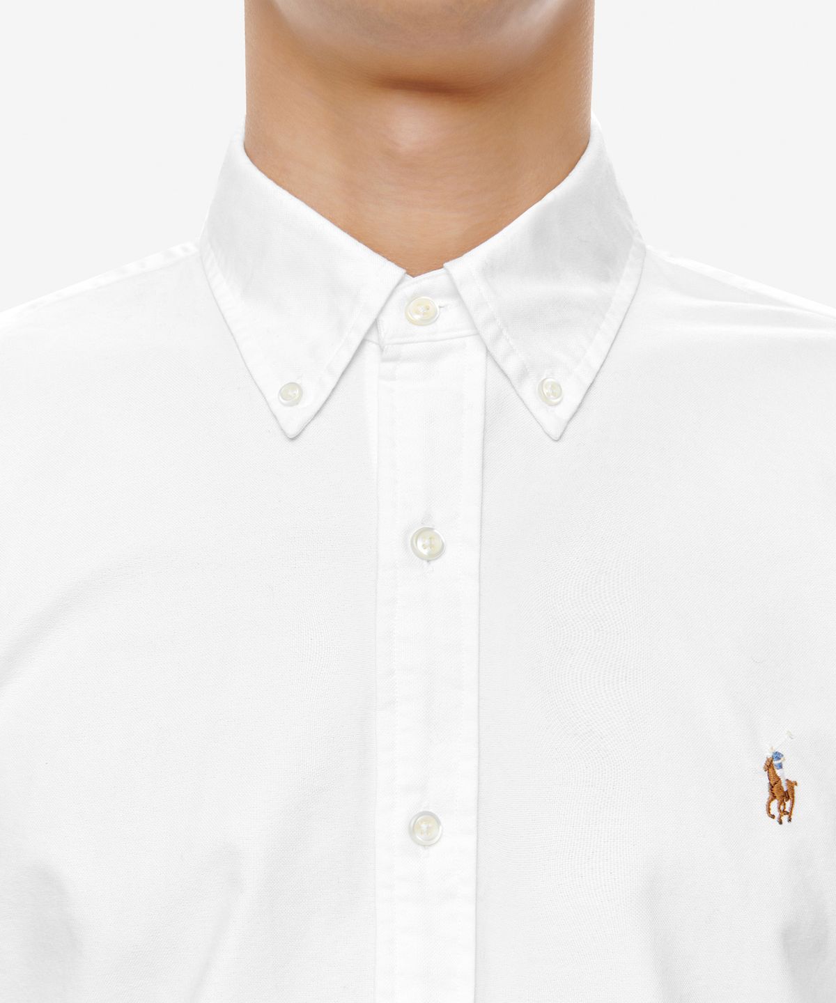 폴로 랄프 로렌(POLO RALPH LAUREN) 슬림 핏 옥스포드 셔츠 - 화이트