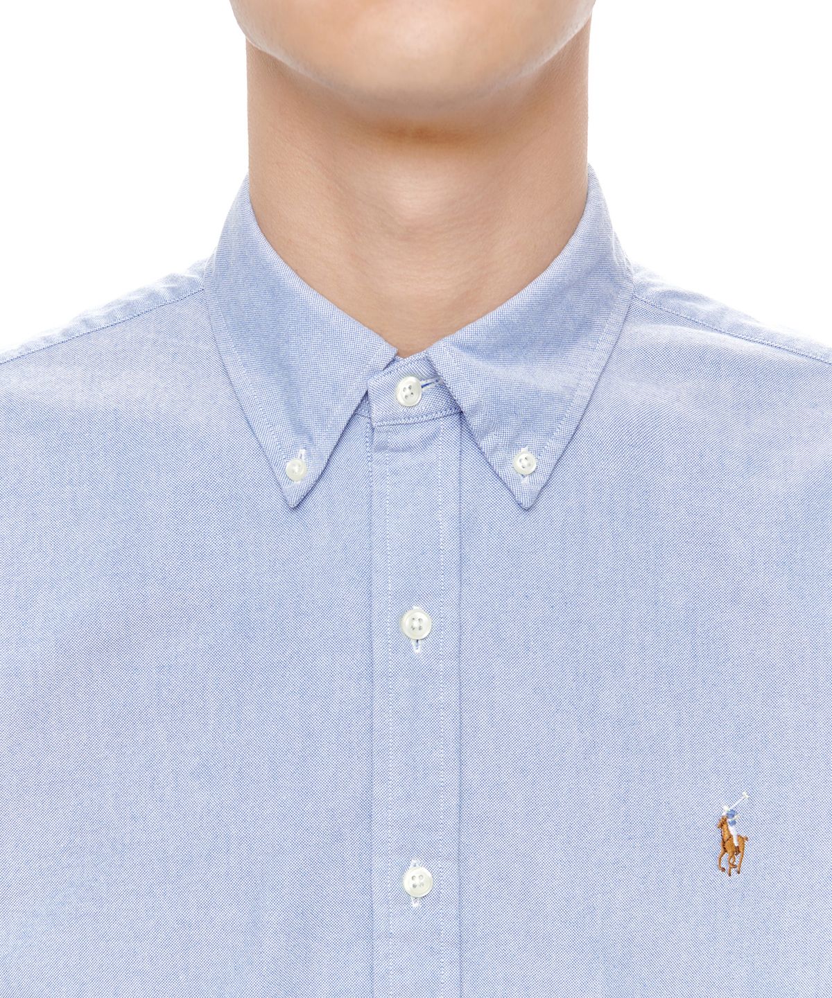 폴로 랄프 로렌(POLO RALPH LAUREN) 슬림 핏 옥스포드 셔츠 - 블루