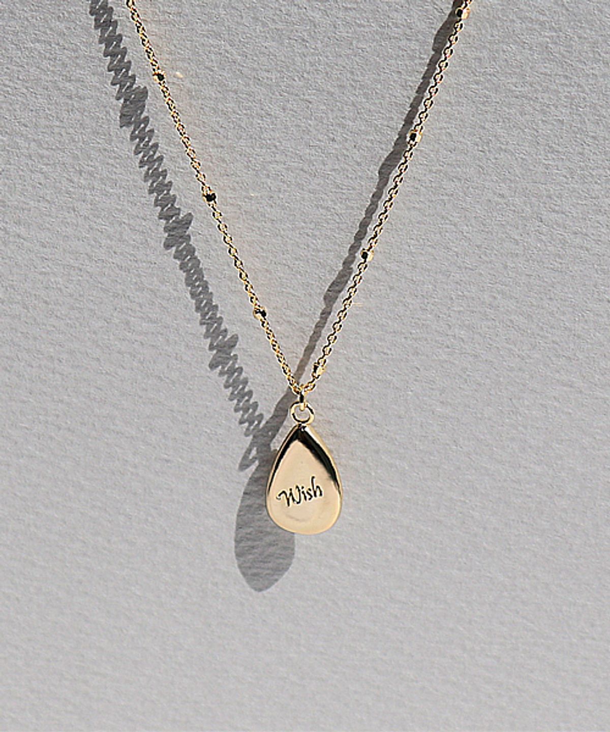 봉보(BONBEAU) Long Chain carve Necklace 물방울 팬던트 이니셜 각인 롱목걸이