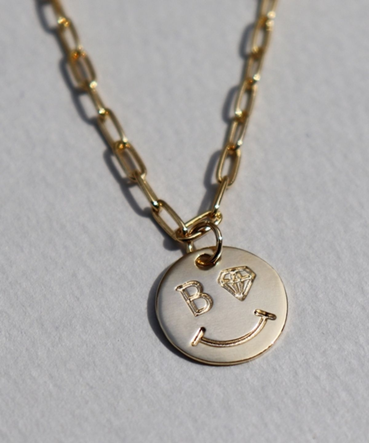 봉보(BONBEAU) Bold chain smile Necklace 볼드 체인 스마일 코인 목걸이