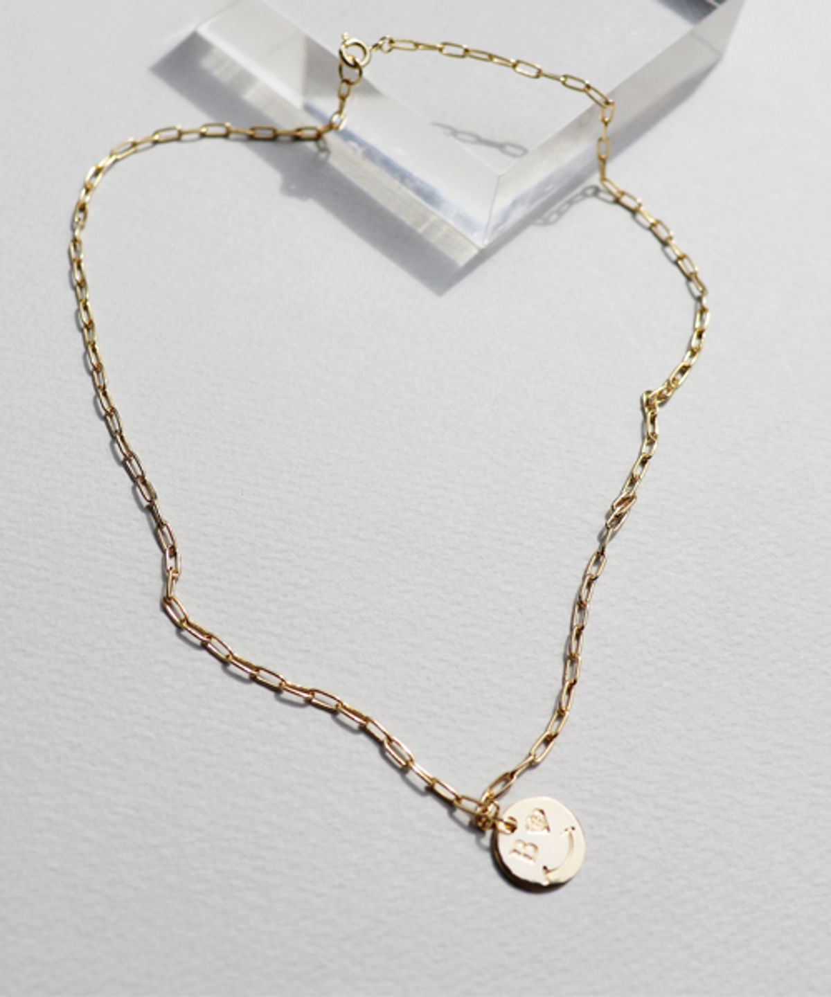 봉보(BONBEAU) Bold chain smile Necklace 볼드 체인 스마일 코인 목걸이