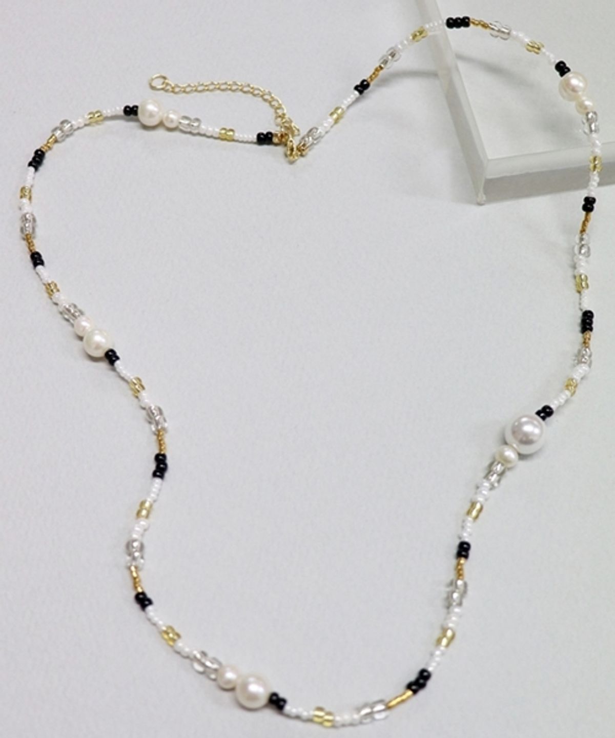 봉보(BONBEAU) Pearl smile gold beads Necklace 진주 포인트 비즈목걸이