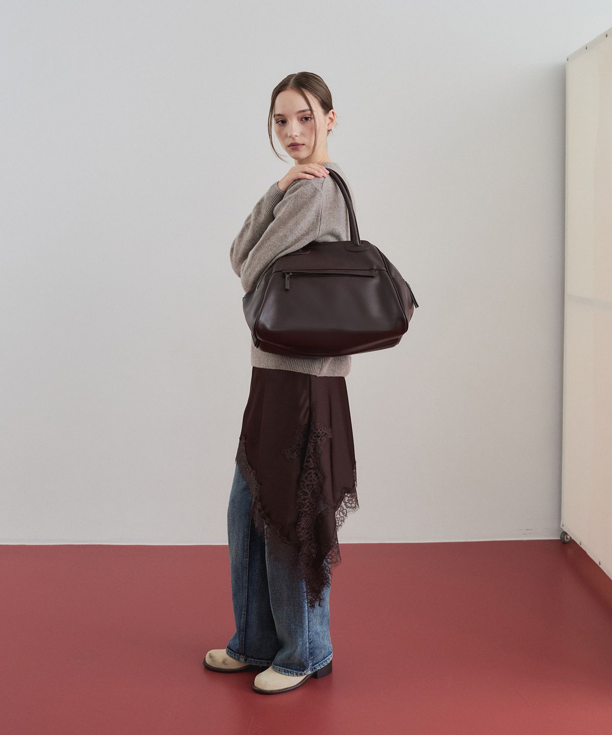 크리스틴프로젝트(CHRISTINE PROJECT) TWO ZIPPER BAG ORIGINAL(CACAO)