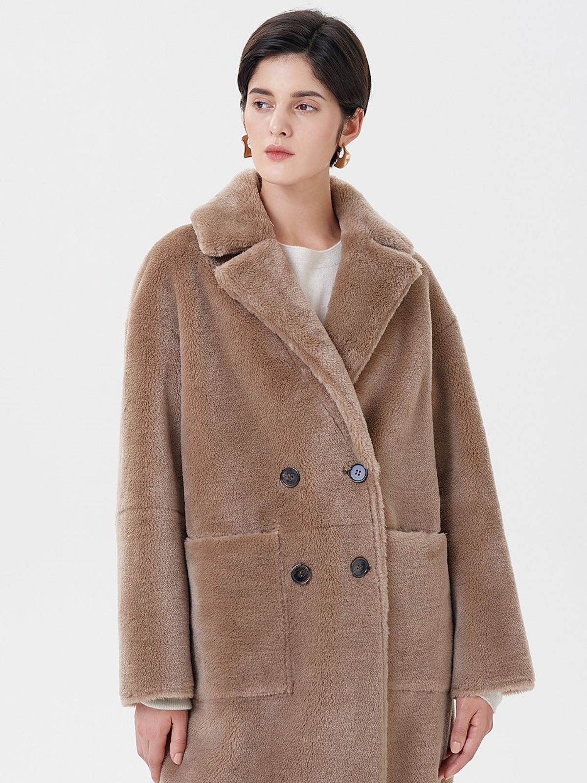 핀블랙(PINBLACK) WOOL REVERSIBLE DUMBLE LONG MUSTANG COAT BEIGE