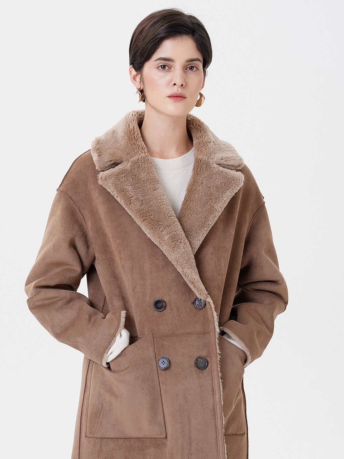 핀블랙(PINBLACK) WOOL REVERSIBLE DUMBLE LONG MUSTANG COAT BEIGE