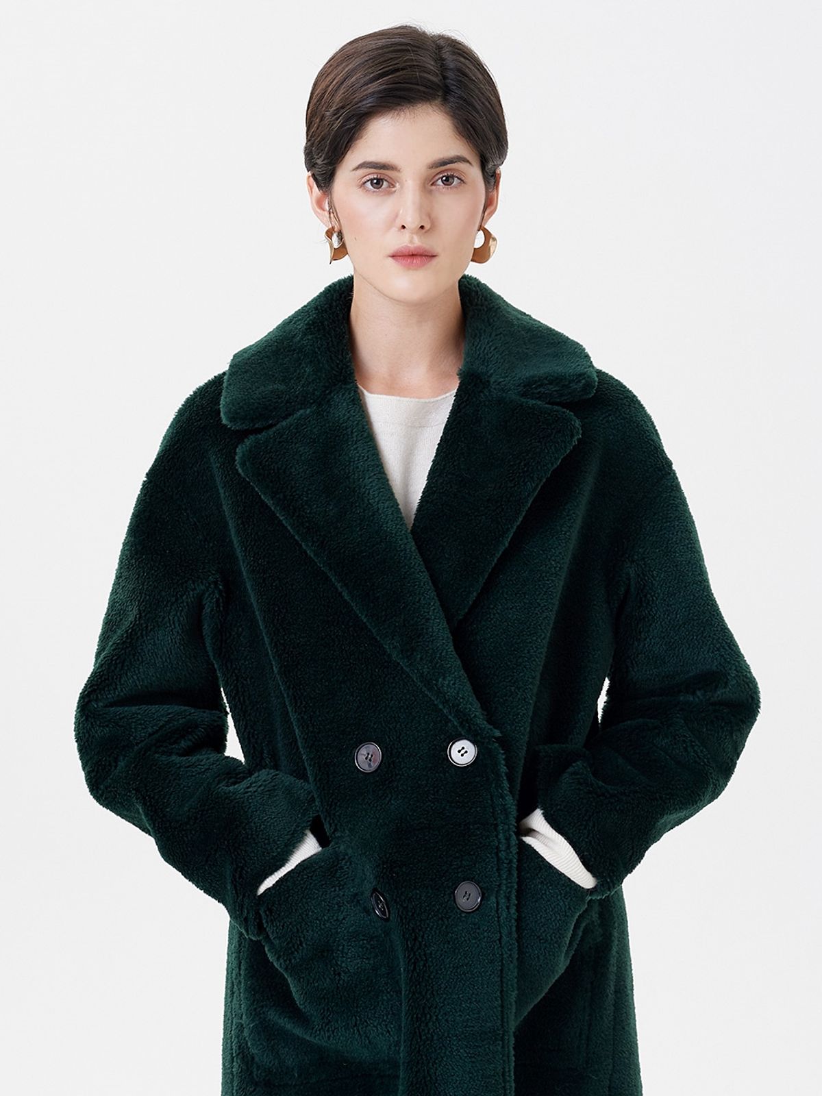 핀블랙(PINBLACK) WOOL REVERSIBLE DUMBLE LONG MUSTANG COAT GREEN